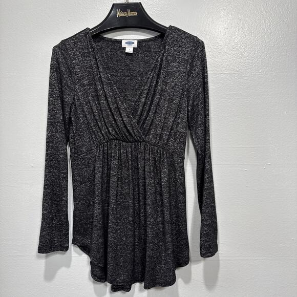 Old Navy Maternity Knit Top Small Wrap V Neck Long Sleeve Nursing Blouse Shirt - Picture 1 of 11